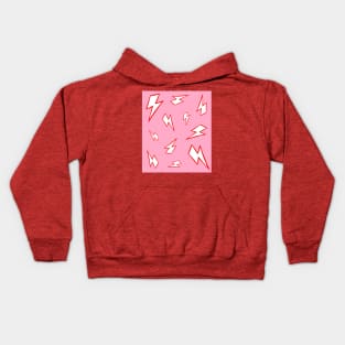 Pink and Red Lightning Pattern Kids Hoodie